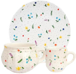 BögreManufaktúra Apró virágos reggeliző készlet csuporral