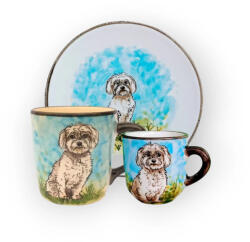 BögreManufaktúra Máltai selyem rövidszőrű reggeliző készlet