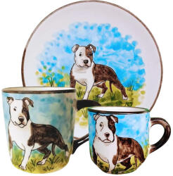 BögreManufaktúra Amerikai staffordshire terrier reggeliző szett