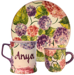 BögreManufaktúra Feliratos neves Hortenzia reggeliző szett