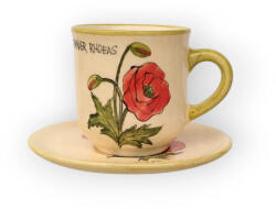 BögreManufaktúra Pipacs kávés bögre Papaver Rhoeas és kistányér