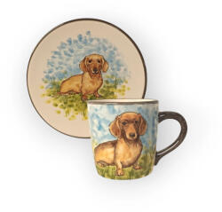 BögreManufaktúra Tacskó barna kutyás bögre és reggeliző tányér