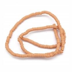 Mixform Heishi Handmade Polimer Öko Agyag gyöngyök, Peru, 4x1mm, 375db/40cm/szál (13WB29946)