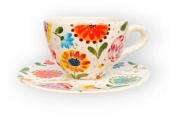 BögreManufaktúra Mese virágos kis jumbó bögre reggeliző tányérral