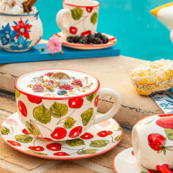 BögreManufaktúra Cseresznyés jumbó bögre reggeliző tányérral