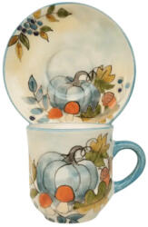 BögreManufaktúra kék tökös kávés bögre és kistányér