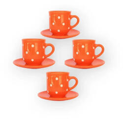 BögreManufaktúra Narancs Kávés bögre kistányérral négyes készlet
