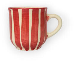 BögreManufaktúra Piros csíkos kávés bögre