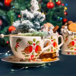 BögreManufaktúra Karácsonyi Madárka Kisjumbó Tányérral