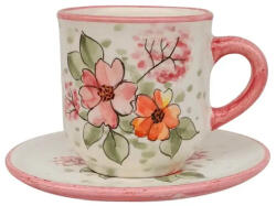 BögreManufaktúra Csipkerózsa vadvirágok kávés bögre és kistányér