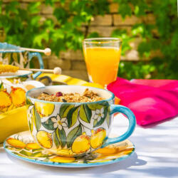 BögreManufaktúra Citromos jumbó bögre reggeliző tányérral