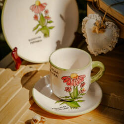 BögreManufaktúra Bibor kasvirág kávés bögre és kistányér