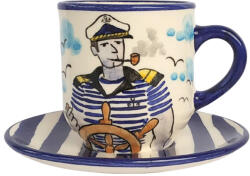 BögreManufaktúra Kapitány kávés bögre kistányérral