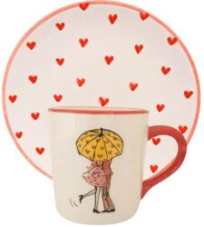BögreManufaktúra Esernyős Szeretlek bögre Reggeliző tányérral
