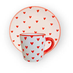 BögreManufaktúra Szivecskés bögre Reggeliző tányérral