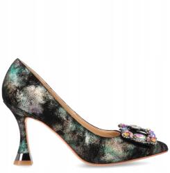 Alma En Pena Spanyol magassarkú cipő díszítéssel Alma En Pena I250434 Fekete 38 (ALMA EN PENA I250434 FLORIDA GREEN)