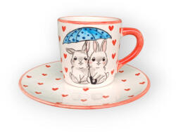 BögreManufaktúra Valentin napi nyuszipár bögre Reggeliző tányérral