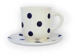 BögreManufaktúra Kék pöttyös kávés bögre és kistányér