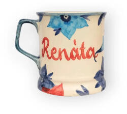 BögreManufaktúra Feliratos Kék Virágos Bögre