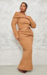 Prettylittlething Pulóver Maxi Szoknya szett, Size 44, barna, 72% akril