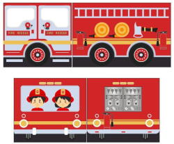 Vipack Gyerek függöny ágyhoz 4 db-os 195x75 cm Fire Truck - Vipack
