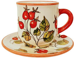 BögreManufaktúra Csipkebogyós kávésbögre kistányérral