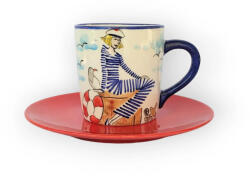 BögreManufaktúra Női matróz bögre és reggeliző tányér