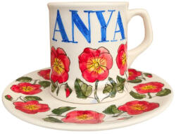 BögreManufaktúra Anya Piros Árvácska bögre és reggeliző tányér