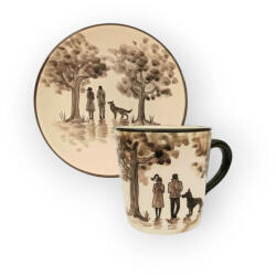 BögreManufaktúra Vicces kutyás párral bögre és reggeliző tányér VK031