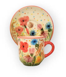 BögreManufaktúra Pipacsmező kávés bögre és kistányér