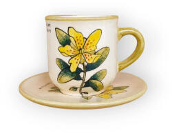 BögreManufaktúra Orbáncfű kávés bögre és kistányér Hypericum Calycinum