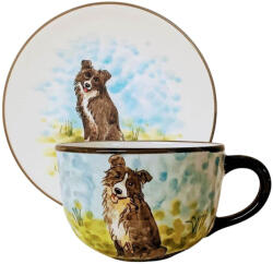 BögreManufaktúra Border Collie jumbó bögre ás Reggeliző tányér