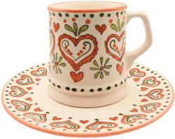 BögreManufaktúra Karácsonyi Szívek Bögre Tányérral