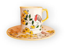 BögreManufaktúra Tavaszi madárkás bögre és reggeliző tányér