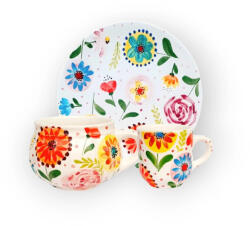 BögreManufaktúra Mese virágos reggeliző készlet csuporral