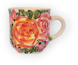 BögreManufaktúra Virágos kávés bögre FL001 - rózsa minta