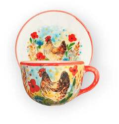 BögreManufaktúra Tyúk jumbó bögre reggeliző tányérral