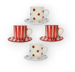 BögreManufaktúra Négyszemélyes kávés szett piros vegyes