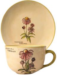 BögreManufaktúra Bíbor Kasvirág Reggeliző tányér és jumbo bögre