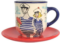 BögreManufaktúra Család matróz kávés bögre kistányérral