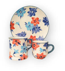 BögreManufaktúra Kék virágos reggeliző szett