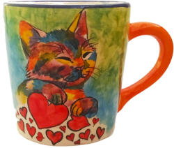 BögreManufaktúra Cica bögre szivecskés PopArt