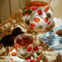 BögreManufaktúra Cseresznyés kávésbögre kistányérral