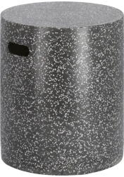Kave Home Fekete beton tárolóasztal, ⌀ 35 cm - Kave Home