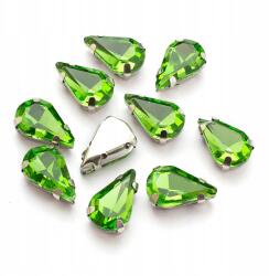 MIXFORM Varrható strasszok kosárban, üveg és sárgaréz, csepp, 12.5x8x5mm, 10db (13WB29884)