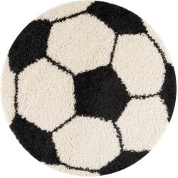 Ayyildiz Fekete-krémszínű gyerek szőnyeg ø 120 cm Fun - Ayyildiz Carpets