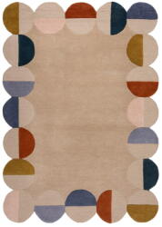 Flair Rugs Bézs kézi szövésű gyapjú szőnyeg 160x230 cm Mia Scallop Frame - Flair Rugs