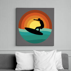 printfashion Szörfös - Vászonkép - Sötétszürke (17820071)