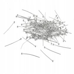 MIXFORM Golyóstű, sárgaréz, platina, 25x0.5mm, 2mm golyó, 100 db