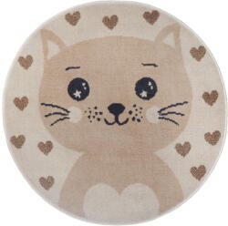 Hanse Home Bézs gyerek szőnyeg ø 100 cm Cat - Hanse Home